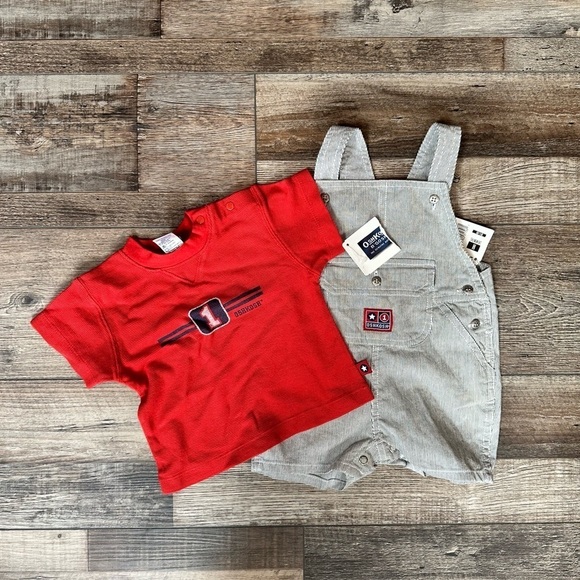 OshKosh B'gosh Other - Oshkosh two piece set overall and T shirt vintage NWT size 3/6 mon
